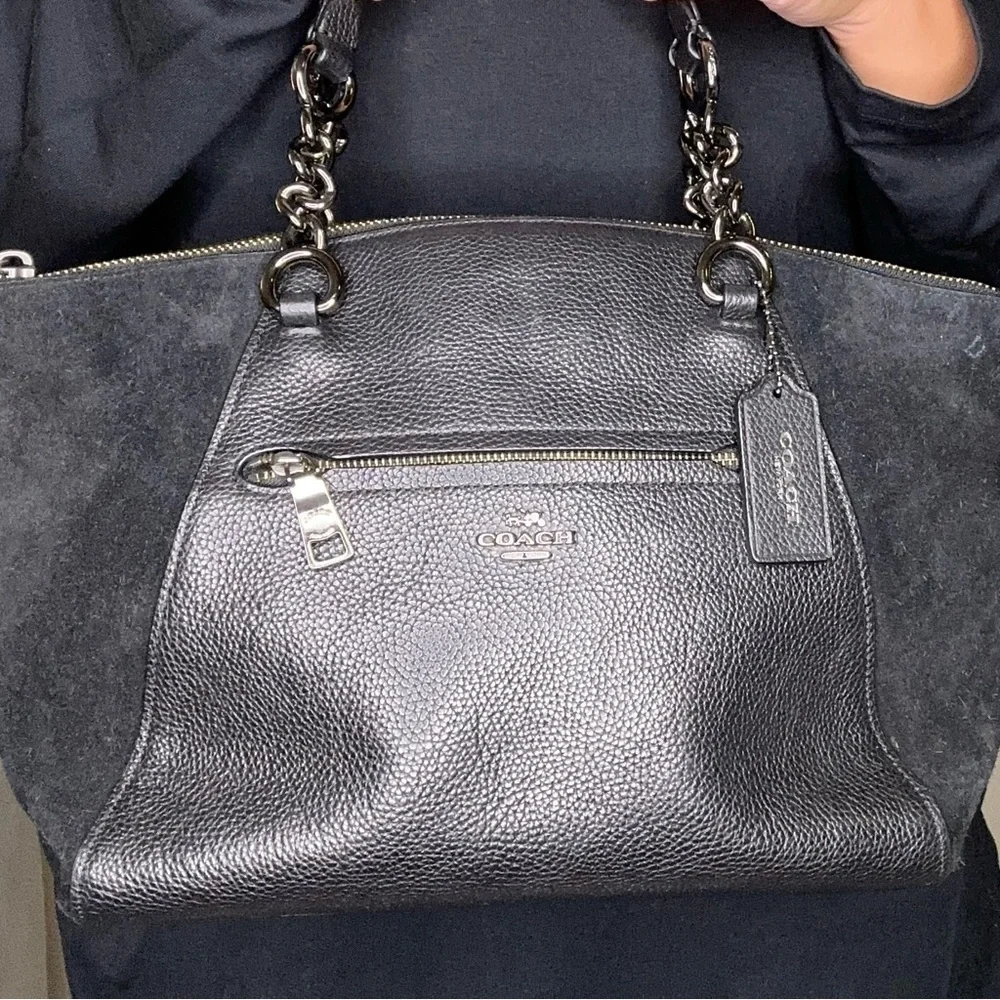 Coach Black Chain Prairie Satchel - Picture 4 of 12